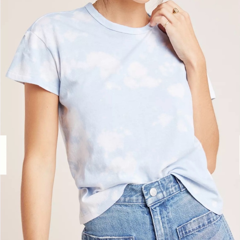 Splendid cloud wash treatment tee blue white shirt size Large
